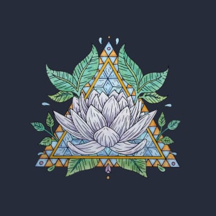 Stained Glass Lotus Illustration T-Shirt