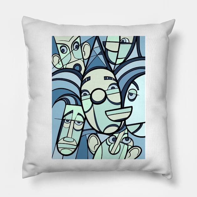 portrait cubism Pillow by MGphotoart