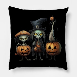 Halloween Characters: Skeleton Pumpkinhead, Zombie and Ghost Pillow