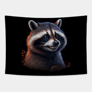 Raccoon smiles Tapestry