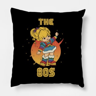 80s girl retro Pillow