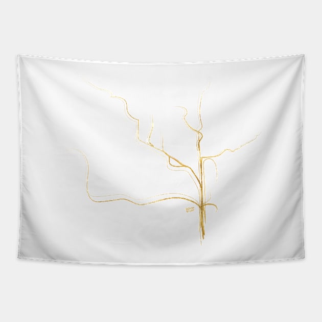 Kintsugi 3 #art #decor #buyart #japanese #gold #grey #kirovair #design Tapestry by Kirovair