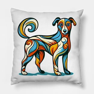 Pop art dog illustration. cubism illustration of a dog Pillow