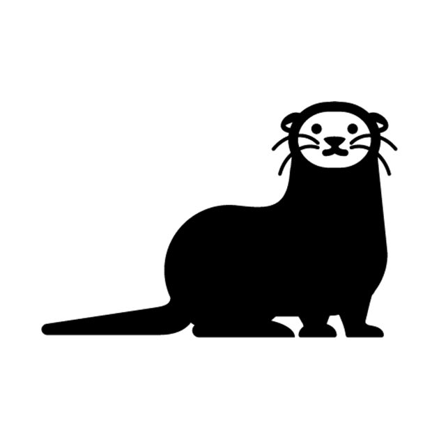 Otter Animal Icon Emoticon Silhouette by AnotherOne