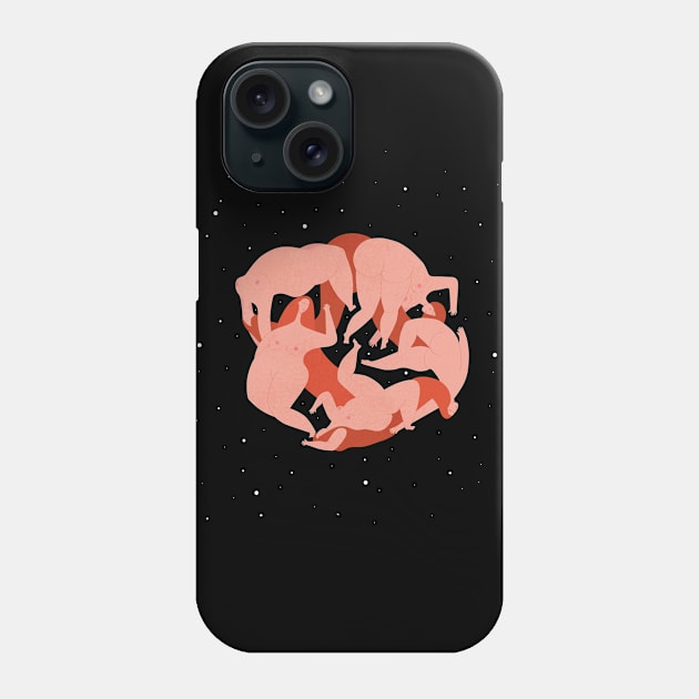 Pink moon Phone Case by damppstudio