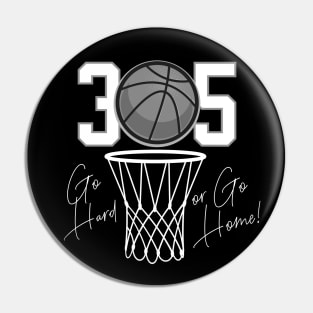 305 Miami Basketball Hoops Pin