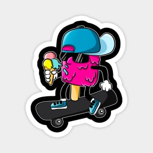 Ice Cream Skater Funny Cool Cartoon Skateboard Magnet