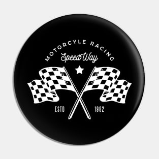 Speedway Motorcycle Racing (White) Pin