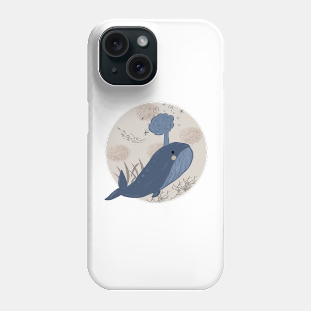 Cute Blue Whale Phone Case by IstoriaDesign