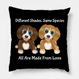 Dogs - Different Shades Same Species White Type Pillow