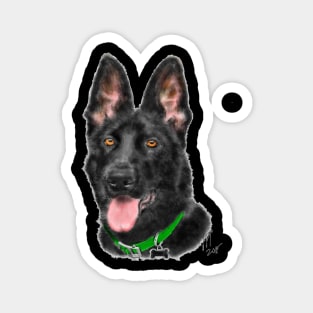 Black German Shepherd Dog Loyal Obedient Fearless Magnet