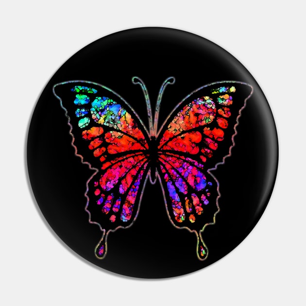 Psychedelic Butterfly Pin by bronzarino