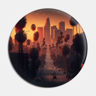 Sunrise over Los Angeles skyline Pin