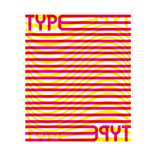 Type Wave (Magenta Yellow Red) T-Shirt