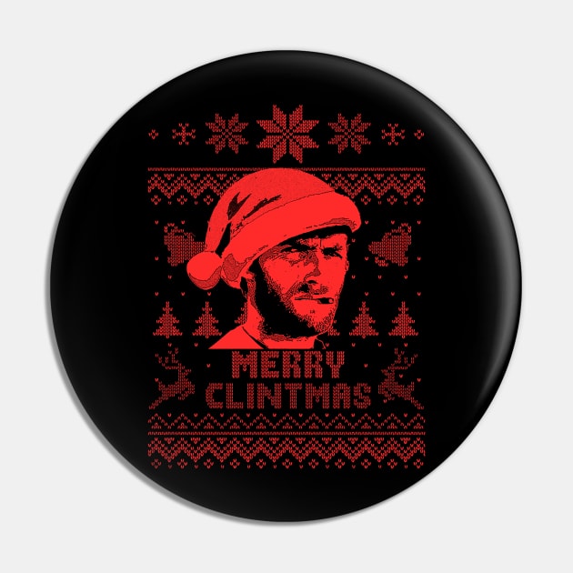 Clint Eastwood Merry Christmas - Red Pin by Discontrol Std