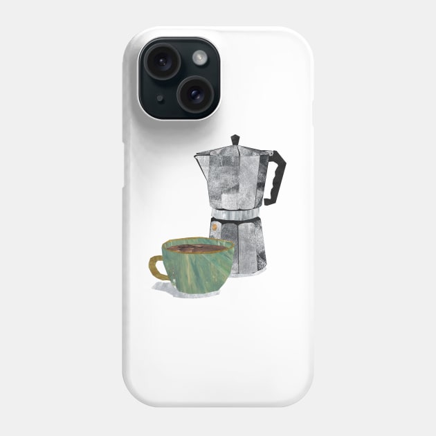 Coffee Combo (moka pot and cup) Phone Case by Babban Gaelg