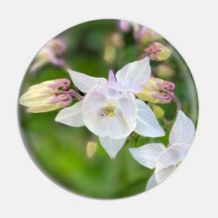 White Spring Flowers Pin