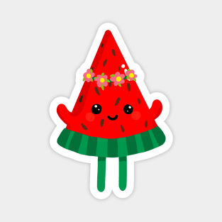 Cute watermelon with flower hat Magnet