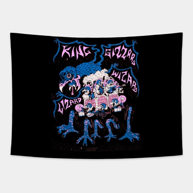 Fishing for Fishies with King Gizzard and The Lizard Wizard Tapestry by Insect Exoskeleton