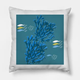 Coral and fish underwater Pillow