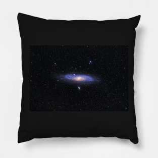 Andromeda Galaxy against night starry sky Pillow