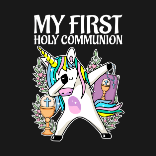 My First Holy Communion Dabbing Unicorn T-Shirt