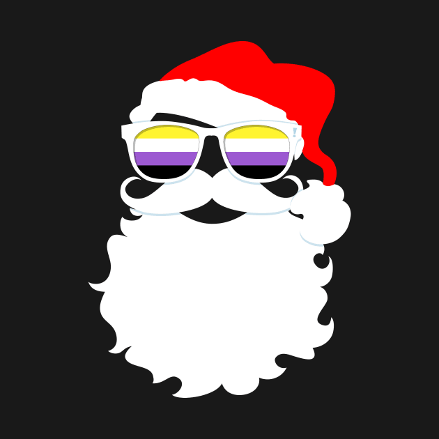 Santa Claus Nonbinary Pride Flag Sunglasses by wheedesign