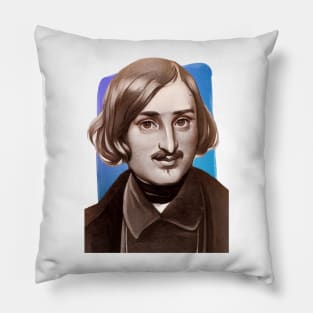 Russian Novelist Nikolai Gogol illustration Pillow