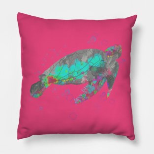 Love Life Watercolor Sea Turtle Pillow