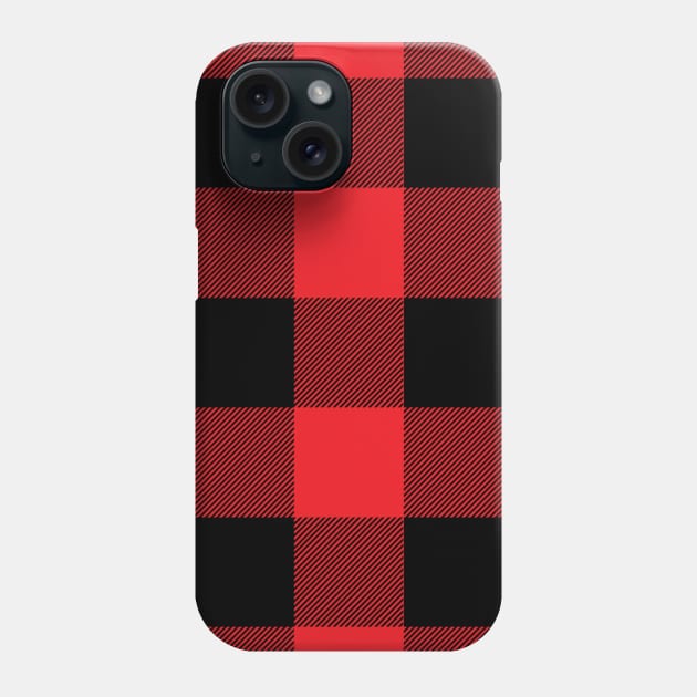 Black and Red Buffalo Plaid Large Check Checkered Pattern Phone Case by squeakyricardo