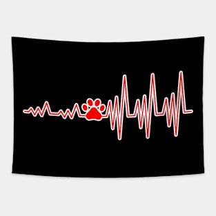 Heart Beat Dog Lovers Tapestry