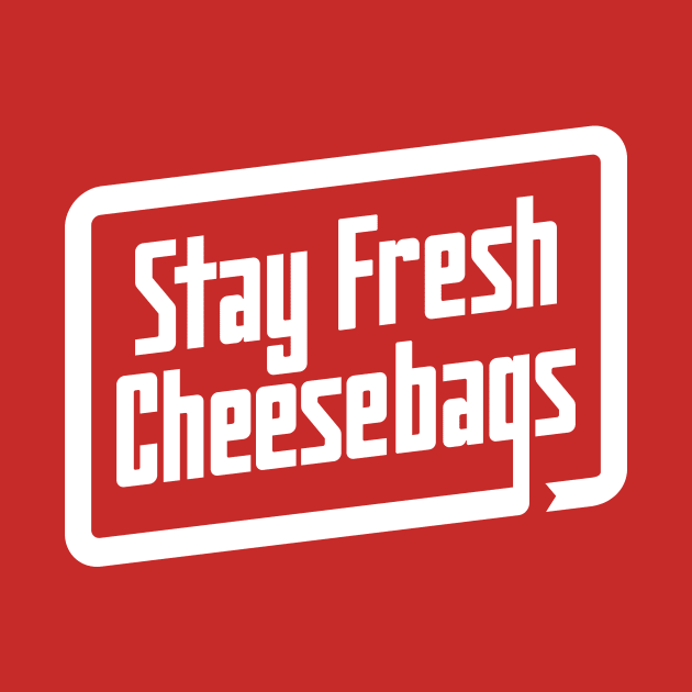 Stay Fresh Cheese Bags - Retro (White on Red) by jepegdesign