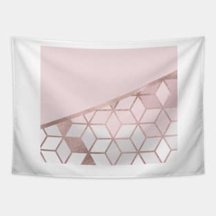 Sweet Rose Harmony - Geometric Split II Tapestry