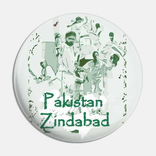 Pakistan Cricket Zindabad T20 Men In Green Pin by FasBytes