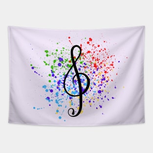 Make Art Not Content - Treble Clef Tapestry