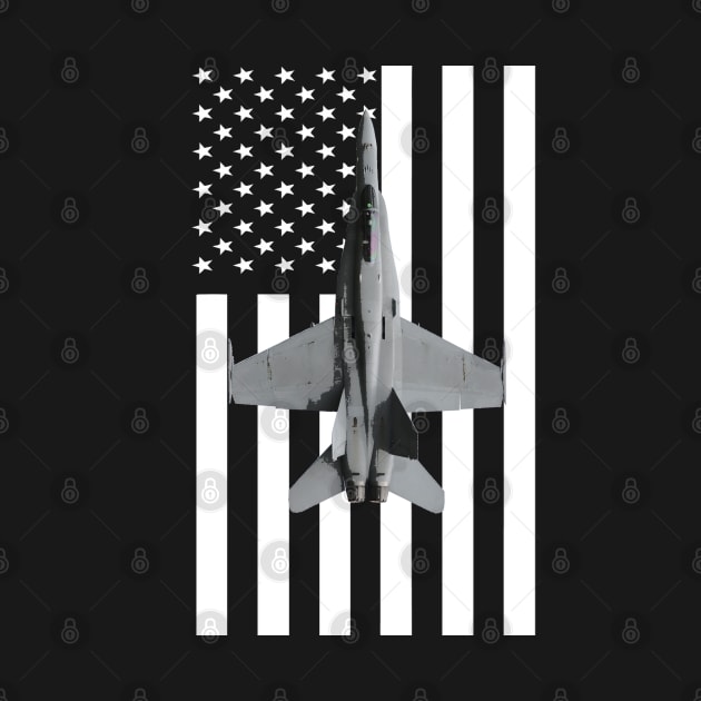 F-18 F/A-18 Super Hornet Plane US Flag by Dirty Custard Designs 