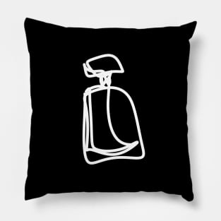 Minimalistic Perfume Bottle Line Art, white Pillow