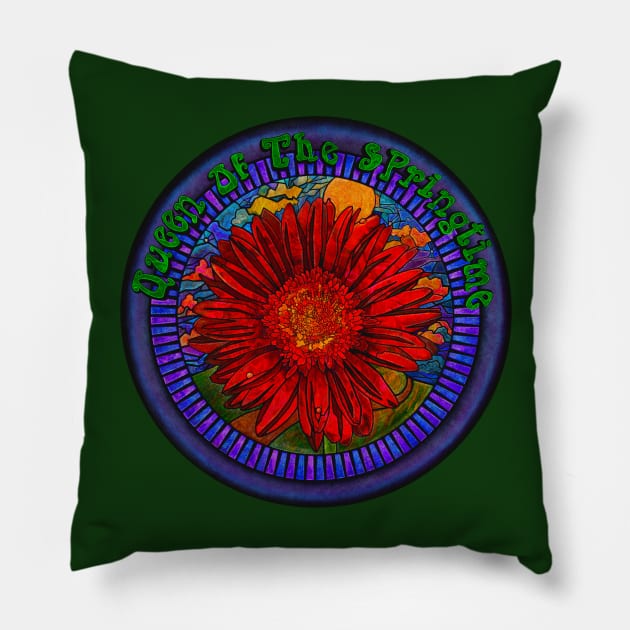 Red Daisy Pillow by Dowling Art & Design