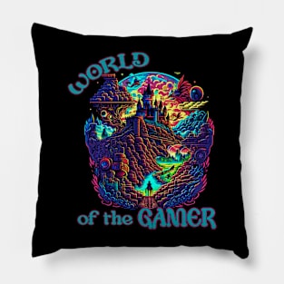 World of the gamer  castle Pillow