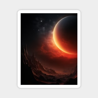 Abyss of the Red Moon Landscape Art Magnet