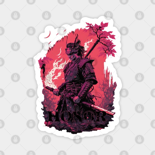 Bushido Code - Oni Samurai Warrior Magnet by RailoImage