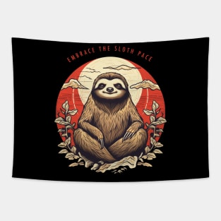 Embrace the Sloth Pace Zen Yoga Meditation Tapestry