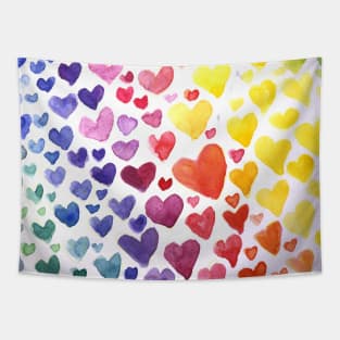 Rainbow Hearts Tapestry