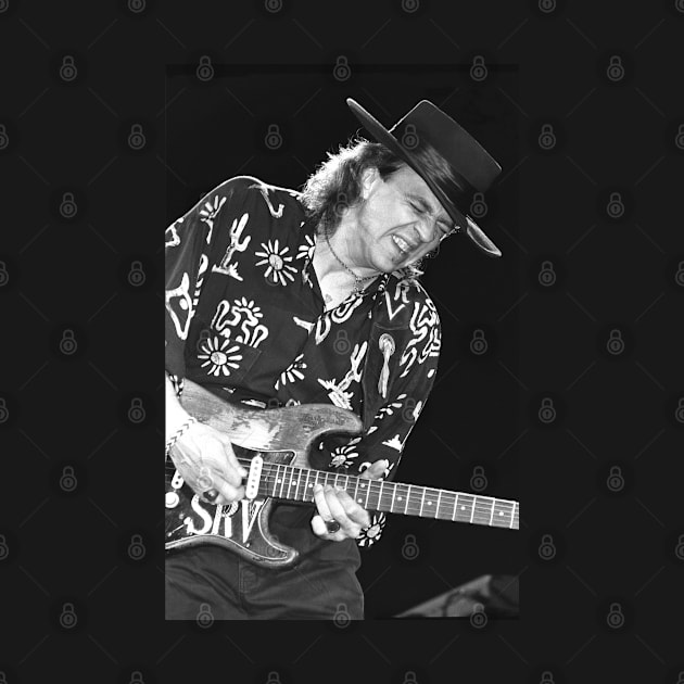 Stevie Ray Vaughan BW Photograph by Concert Photos