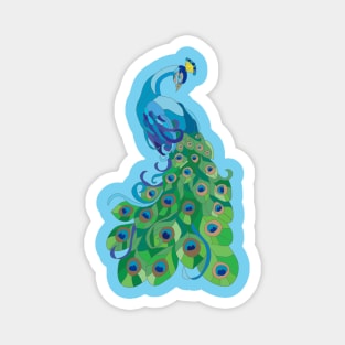 Peacock illustration Magnet