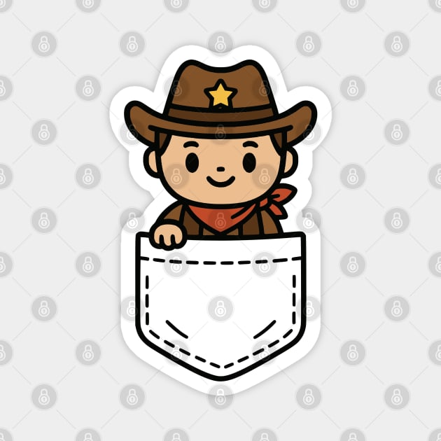 Funny Cowboy Pocket Pal Cute Cowboy Western Sheriff Magnet by Yesteeyear