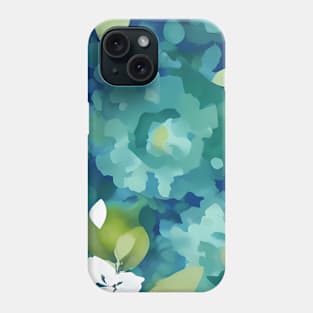 Floral Impressions in Teal Phone Case