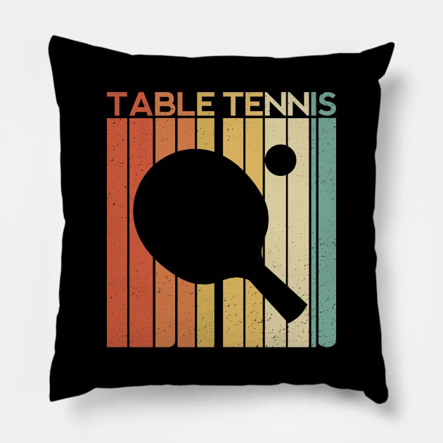 Ping Pong Legend Table Tennis Champion Winner Vintage Paddle Pillow by Shirtsurf