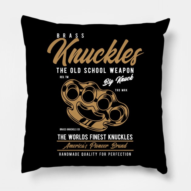 Brass Knuckles Pillow by JakeRhodes