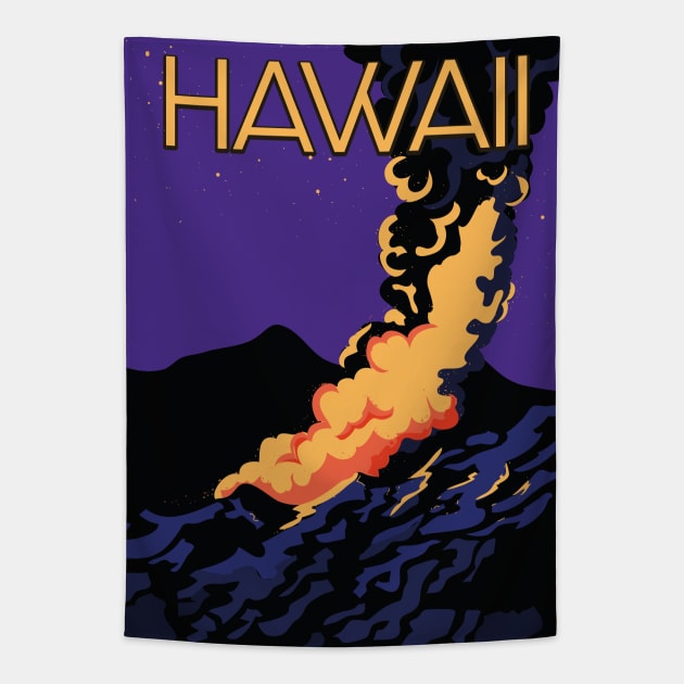 Hawaii vintage travel poster Tapestry by nickemporium1